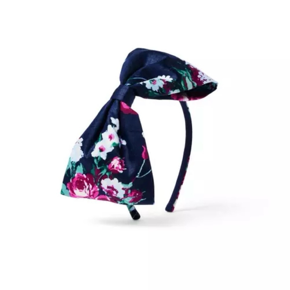 NWT Janie & Jack Floral Satin Ruffle Dress Size 7 and matching headband - Picture 8 of 10